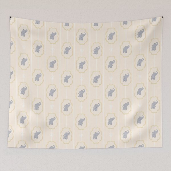 Item preview, Lemon Elephant white pinstripe pattern designed and sold by Lockets Little Notes.