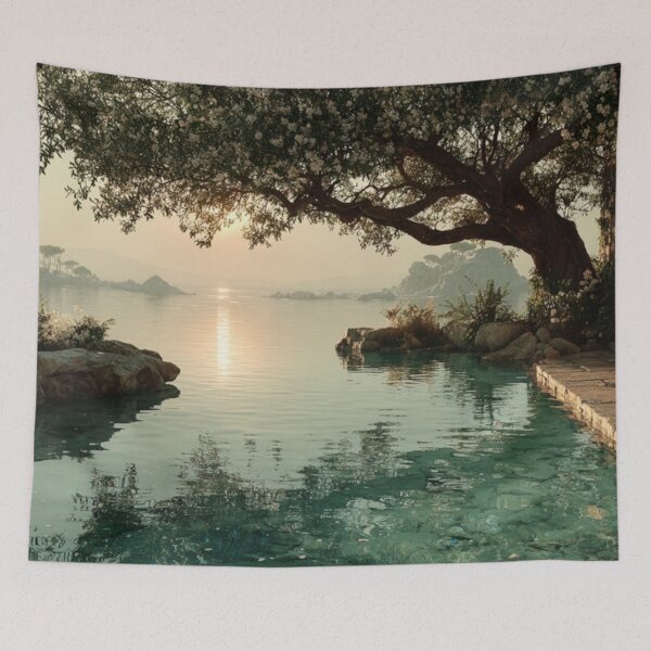 Item preview, Mediterranean Infinity Pool Sanctuary - Sun-Drenched Bio-Digital Serenity designed and sold by GSizzle1.