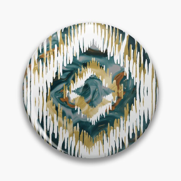 Item preview, Abstract Gold and Teal Fluid Ikat Motif on Black designed and sold by P-Design-Lab.