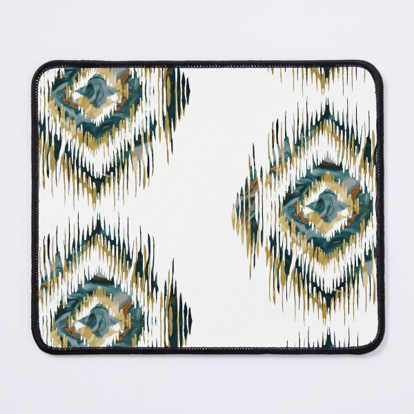 Item preview, Abstract Gold and Teal Fluid Ikat Motif on Black designed and sold by P-Design-Lab.