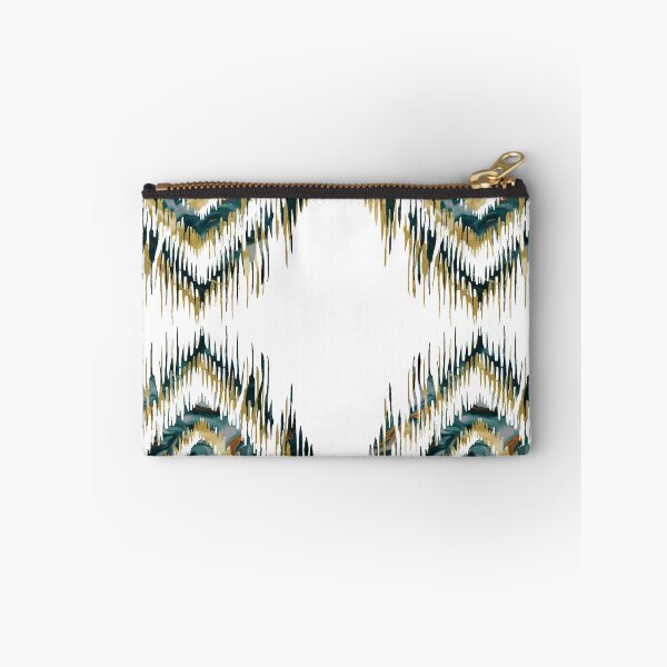Item preview, Abstract Gold and Teal Fluid Ikat Motif on Black designed and sold by P-Design-Lab.