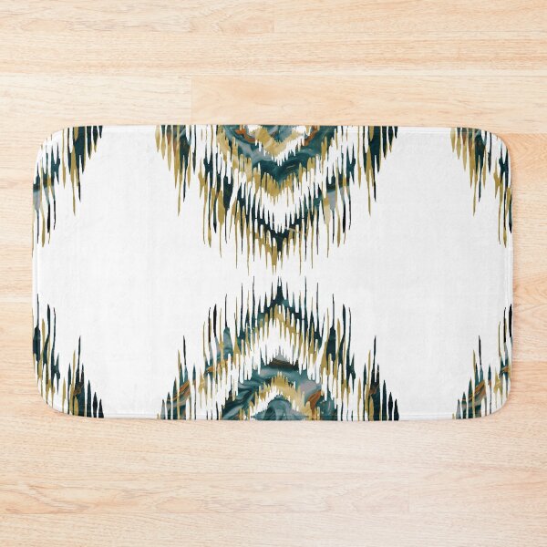 Item preview, Abstract Gold and Teal Fluid Ikat Motif on Black designed and sold by P-Design-Lab.
