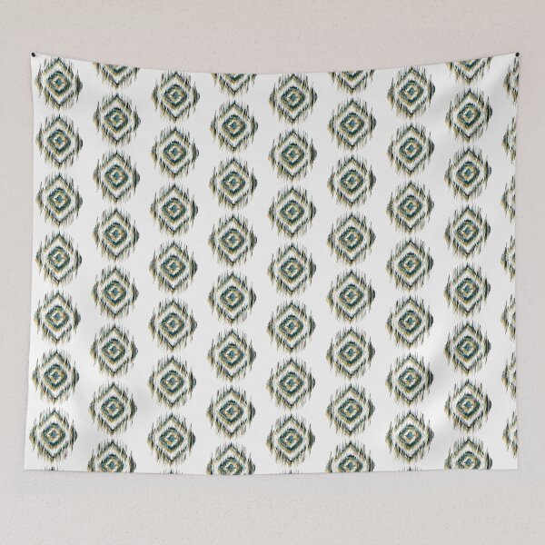 Item preview, Abstract Gold and Teal Fluid Ikat Motif on Black designed and sold by P-Design-Lab.