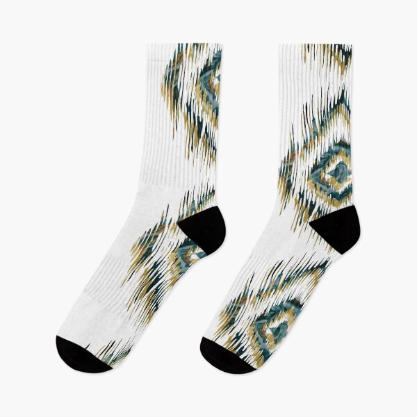 Item preview, Abstract Gold and Teal Fluid Ikat Motif on Black designed and sold by P-Design-Lab.