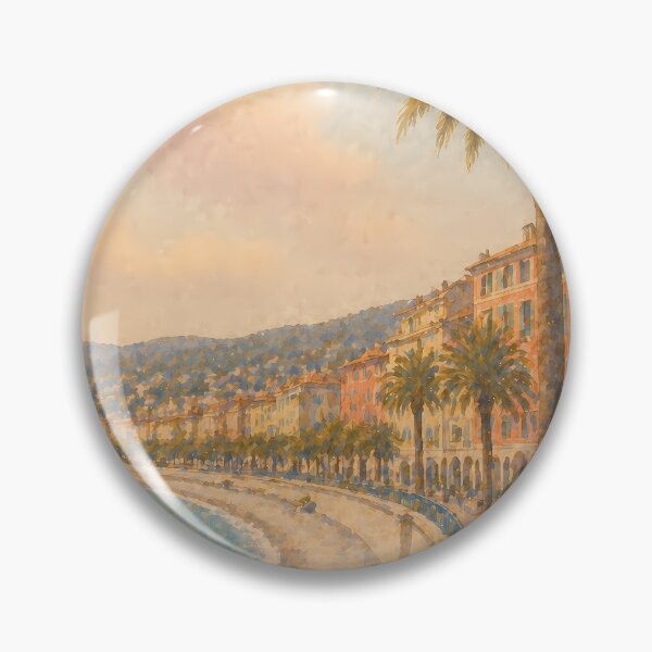 Item preview, Nice France Watercolor Poster, French Riviera Coastal Art, Promenade des Anglais Beach Scene, Vintage Travel Wall Art designed and sold by Art-Selling.