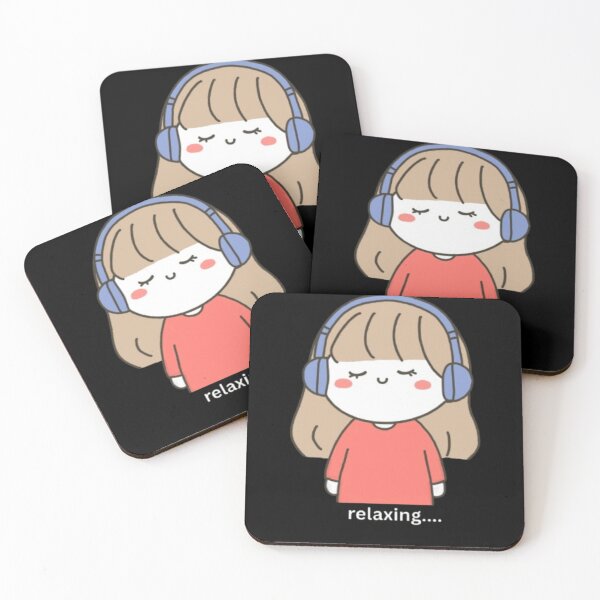 Item preview, Relaxing Girl Headphones Shirt Chill Mood Cute Aesthetic Music Tee designed and sold by SOLIORA  ATELIER.