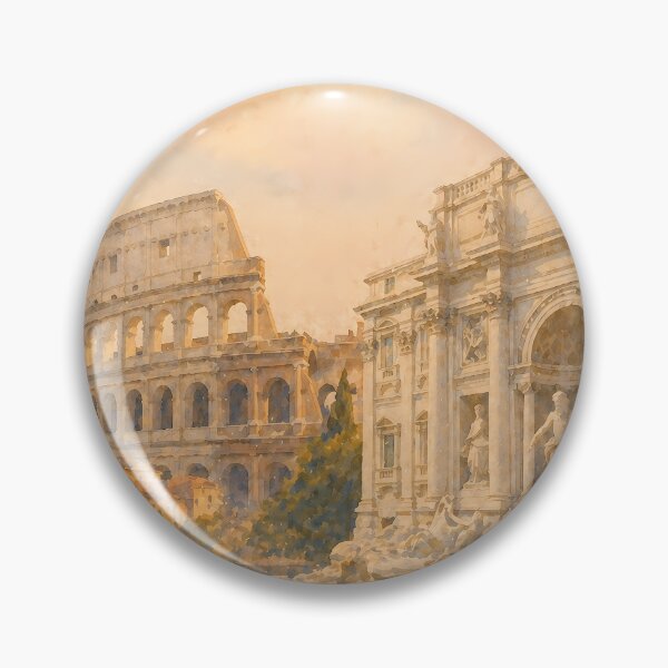 Item preview, Rome Italy Watercolor Poster, Colosseum and Trevi Fountain Art, Italian Landmarks Travel Wall Art, Vintage Aesthetic Print designed and sold by Art-Selling.