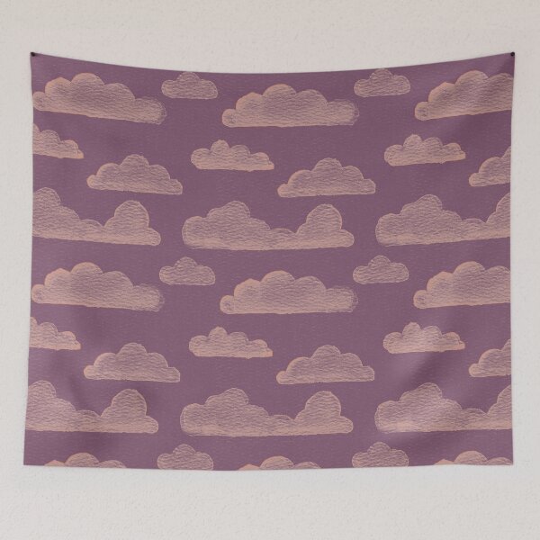 Item preview, Dreamtime Clouds Watercolor Pattern - Beet + Coral designed and sold by Irene Estelle.
