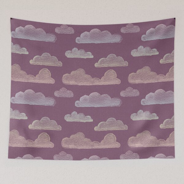 Item preview, Dreamtime Clouds Watercolor Pattern - Beet + Rainbow Sorbet designed and sold by Irene Estelle.
