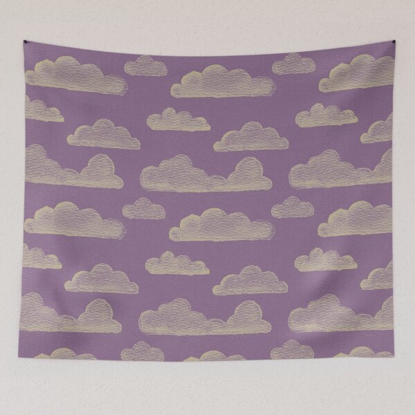 Item preview, Dreamtime Clouds Watercolor Pattern - Plum + Gold designed and sold by Irene Estelle.
