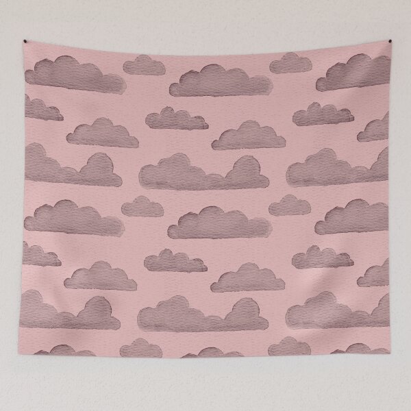Item preview, Dreamtime Clouds Watercolor Pattern - Rose + Wine designed and sold by Irene Estelle.