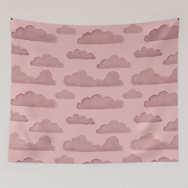 Item preview, Dreamtime Clouds Watercolor Pattern - Rose + Ruby designed and sold by Irene Estelle.