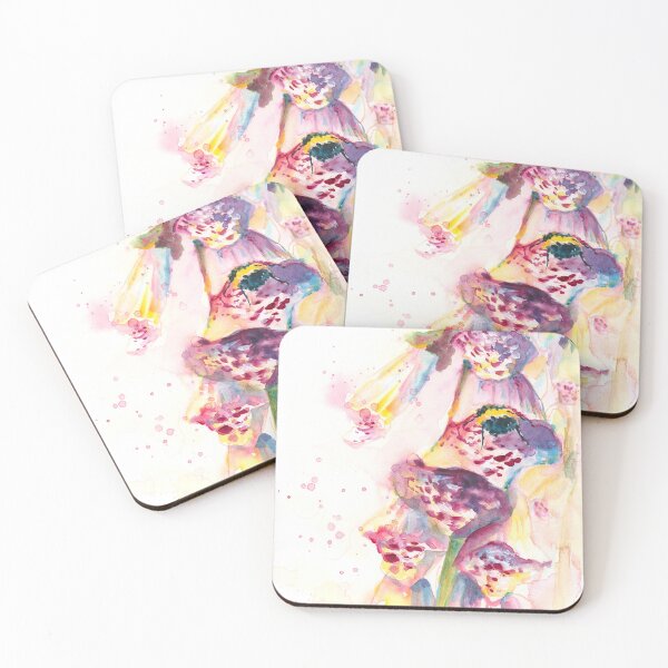 Item preview, Loose Rainbow Watercolor Foxglove Flower with Bee designed and sold by Valerie Englehart.
