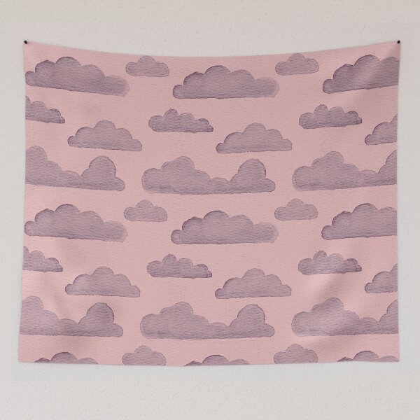 Item preview, Dreamtime Clouds Watercolor Pattern - Rose + Beet designed and sold by Irene Estelle.