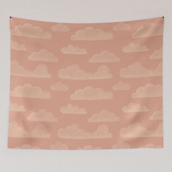 Item preview, Dreamtime Clouds Watercolor Pattern - Coral + Melon designed and sold by Irene Estelle.