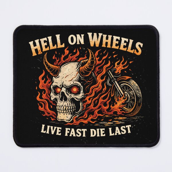 Item preview, Camiseta Hell on Wheels con calavera de motociclista designed and sold by Matinez Pink.