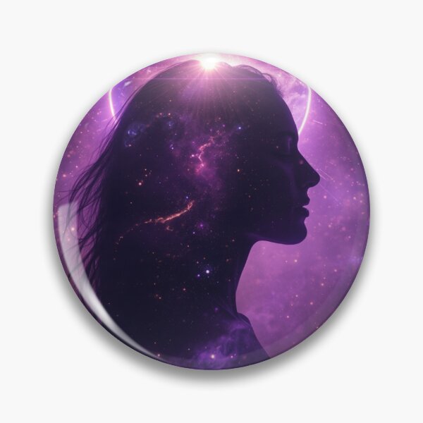 Item preview, Cosmic Woman Silhouette in Purple Galaxy | Spiritual Aura Art | Mystical Universe Aesthetic designed and sold by MysticPurpleHue.