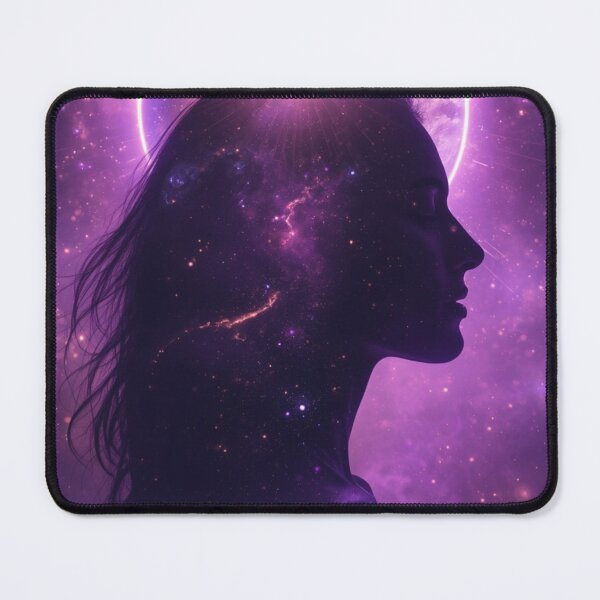 Item preview, Cosmic Woman Silhouette in Purple Galaxy | Spiritual Aura Art | Mystical Universe Aesthetic designed and sold by MysticPurpleHue.