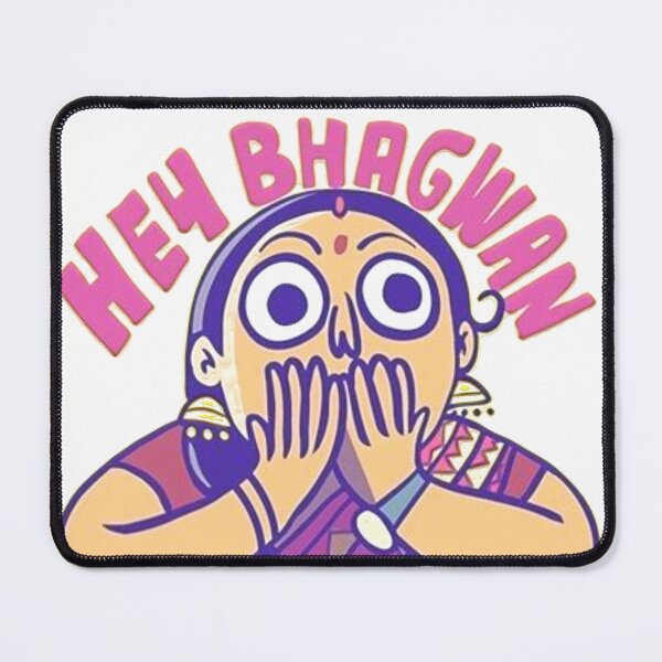 Item preview, Hey Bhagwan! Shocked Indian Aunty Cartoon designed and sold by Craft-Qasba .