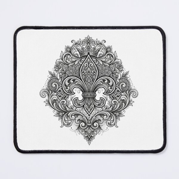 Item preview, Fleur de lis tattoo Intricate Ornate Blackwork Body Art designed and sold by ProjectNoah.
