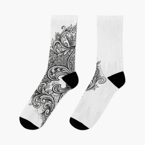 Item preview, Fleur de lis tattoo Intricate Ornate Blackwork Body Art designed and sold by ProjectNoah.