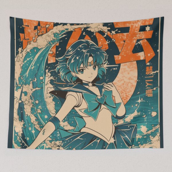 Item preview, Sailor Mercury Retro Tidal Wave  designed and sold by AnimeArsenalPrints.