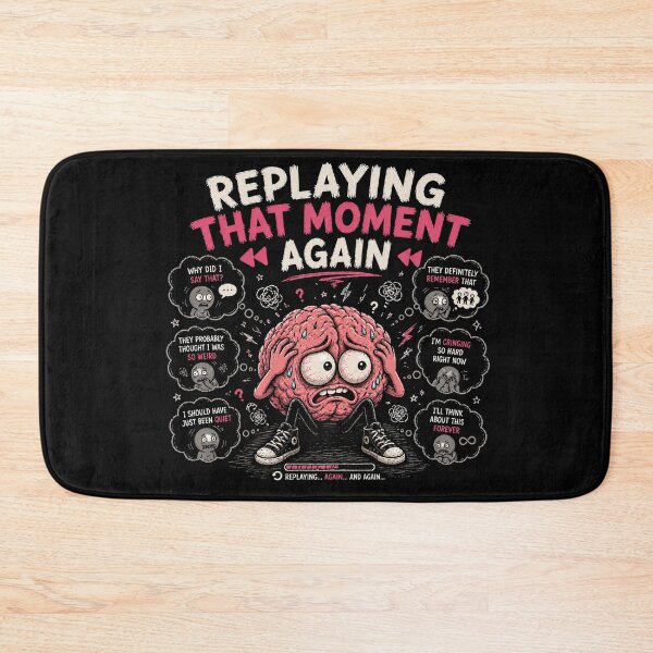 Item preview, Replaying That Moment Again Funny Overthinking Brain Meme Design designed and sold by MotylekAnia.