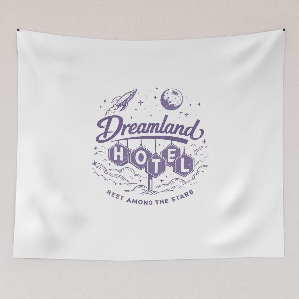 Item preview, Dreamland Hotel Space Themed T-Shirt designed and sold by Matinez Pink.