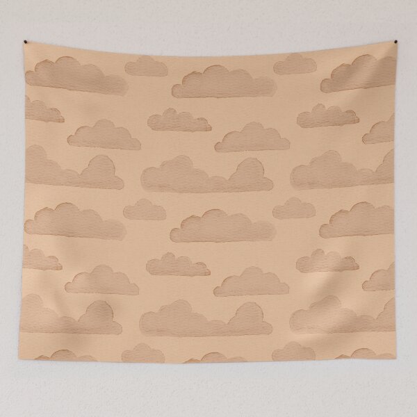 Item preview, Dreamtime Clouds Watercolor Pattern - Melon + Rust designed and sold by Irene Estelle.