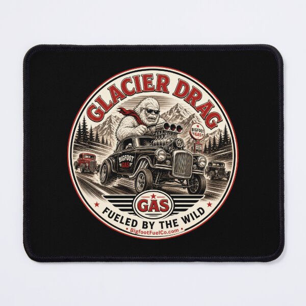 Item preview, Glacier Drag Yeti Hot Rod Racing Badge designed and sold by Bigfoot Fuel Co.