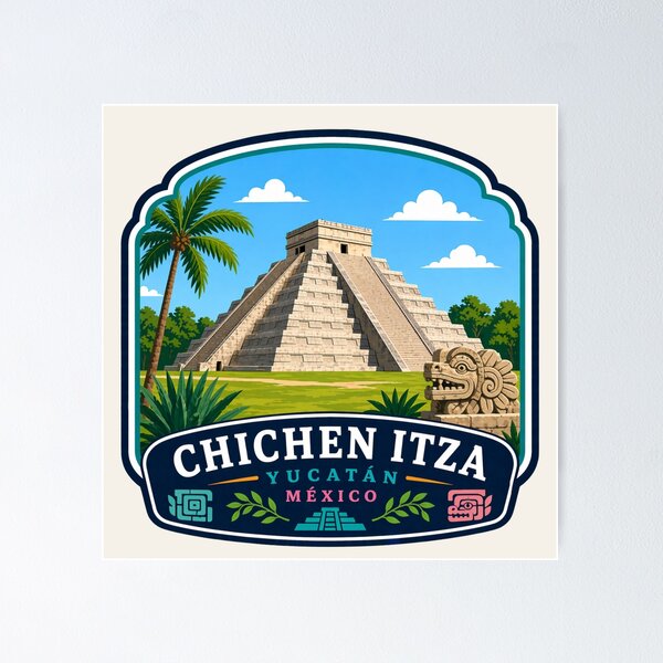 Item preview, Chichén Itzá, Yucatán, Mexico - El Castillo Pyramid designed and sold by Myra365Art.