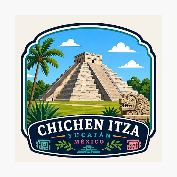Item preview, Chichén Itzá, Yucatán, Mexico - El Castillo Pyramid designed and sold by Myra365Art.