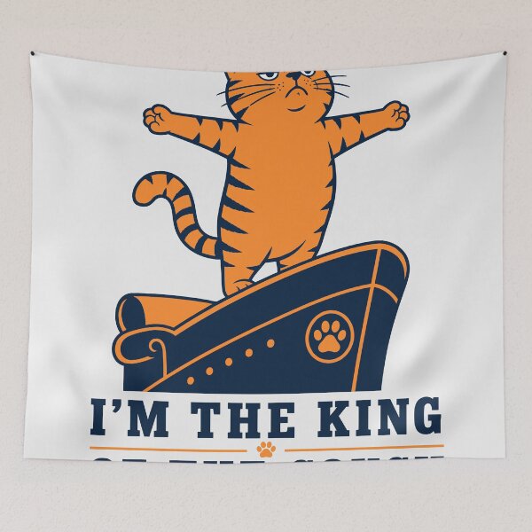Item preview, King of the Couch Cat Design designed and sold by Pop Rewind HQ.