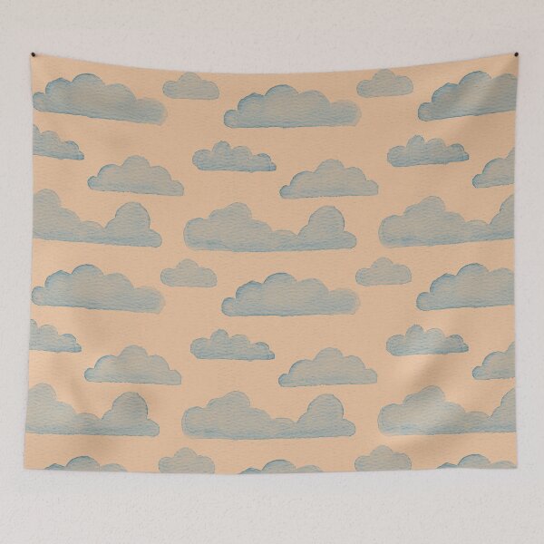 Item preview, Dreamtime Clouds Watercolor Pattern - Melon + Peacock designed and sold by Irene Estelle.