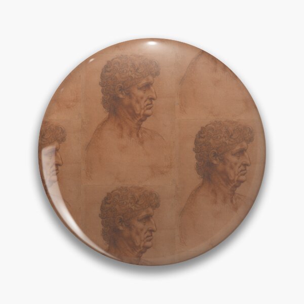 Item preview, Bust of a Man by Leonardo da Vinci Renaissance Portrait Drawing Print designed and sold by artofuniverse.