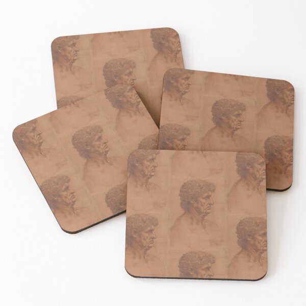 Item preview, Bust of a Man by Leonardo da Vinci Renaissance Portrait Drawing Print designed and sold by artofuniverse.