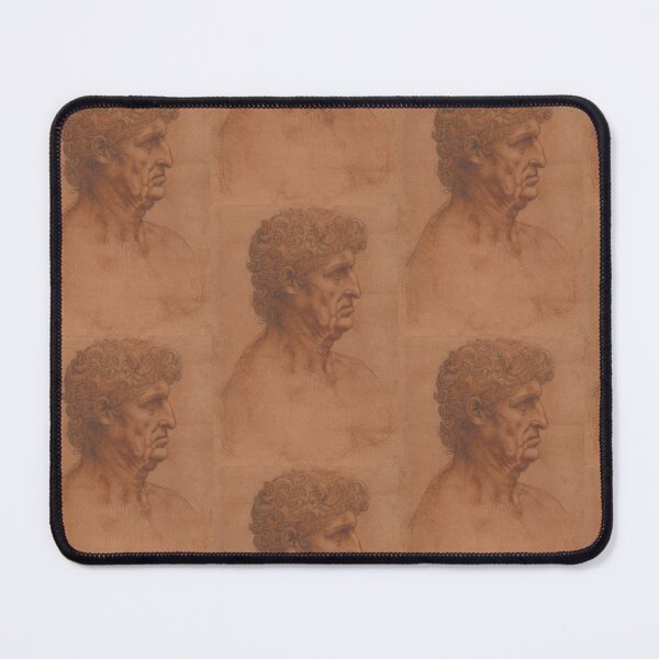 Item preview, Bust of a Man by Leonardo da Vinci Renaissance Portrait Drawing Print designed and sold by artofuniverse.
