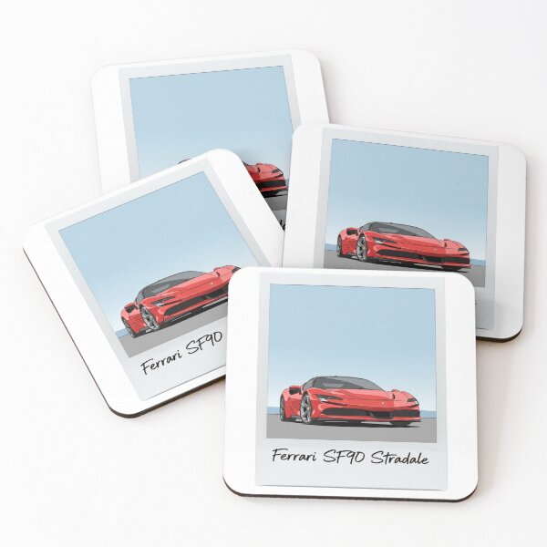 Item preview, Ferrari SF90 Stradale Hybrid Supercar Retro Polaroid Art designed and sold by Motorline44.