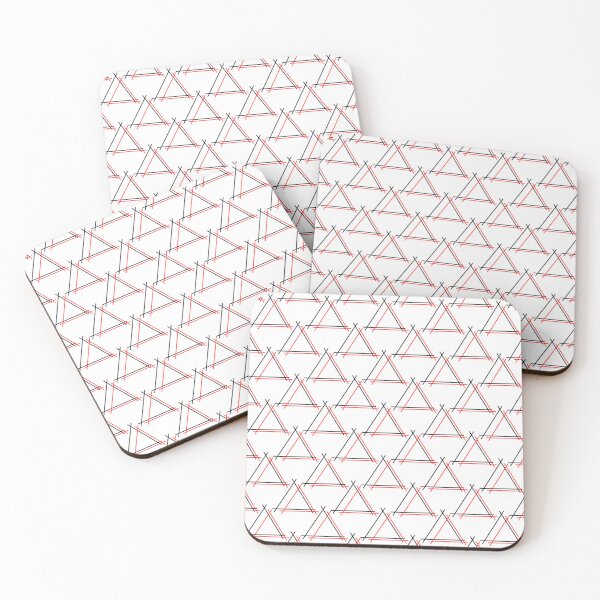 Item preview, Black, candy apple red & white triangles designed and sold by Mint + Midnight.