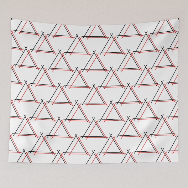 Item preview, Black, candy apple red & white triangles designed and sold by Mint + Midnight.