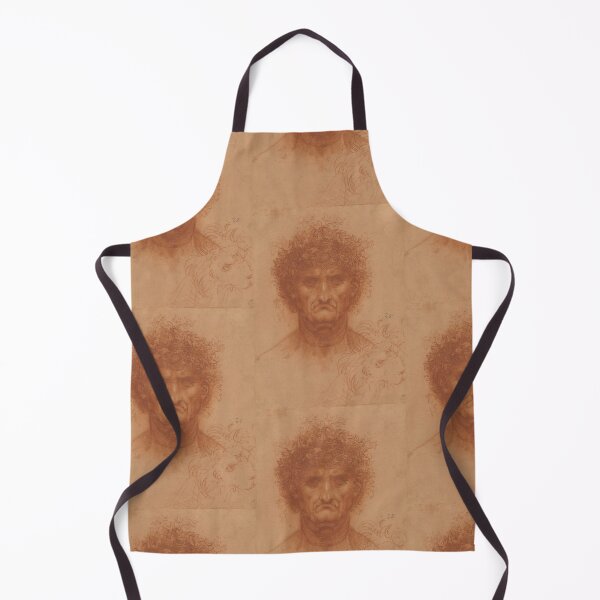 Item preview, Bust of a Man by Leonardo da Vinci Expressive Renaissance Portrait Drawing Print designed and sold by artofuniverse.
