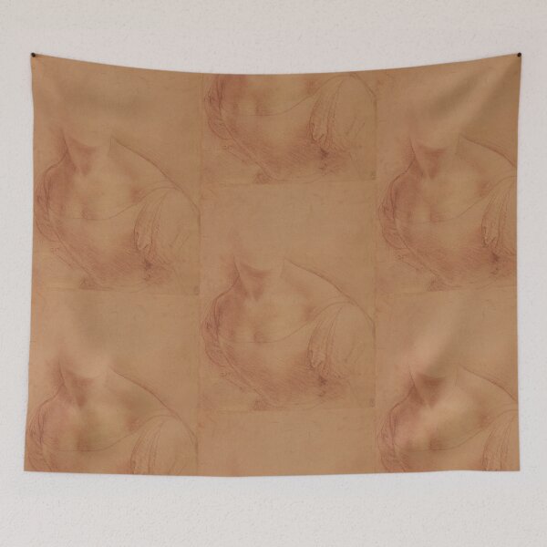 Item preview, The Bust of the Madonna by Leonardo da Vinci Renaissance Drawing Print designed and sold by artofuniverse.