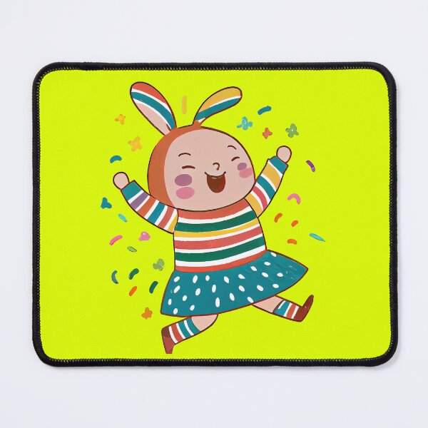 Item preview, Cheerful rabbit girl. Cute cartoon bunny on a white background designed and sold by ArtEventET.