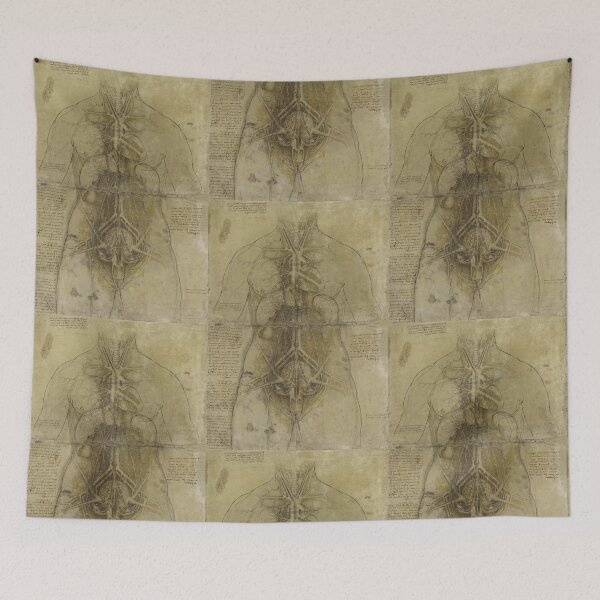 Item preview, The Cardiovascular System and Principal Organs of a Woman by Leonardo da Vinci Anatomical Study Print designed and sold by artofuniverse.