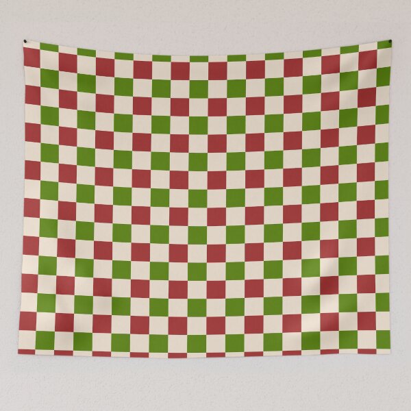 Item preview, Auburn, avocado green & antique white checkered designed and sold by Mint + Midnight.