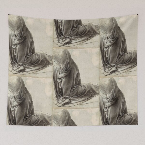 Item preview, The Drapery of a Kneeling Figure by Leonardo da Vinci Renaissance Study Print designed and sold by artofuniverse.