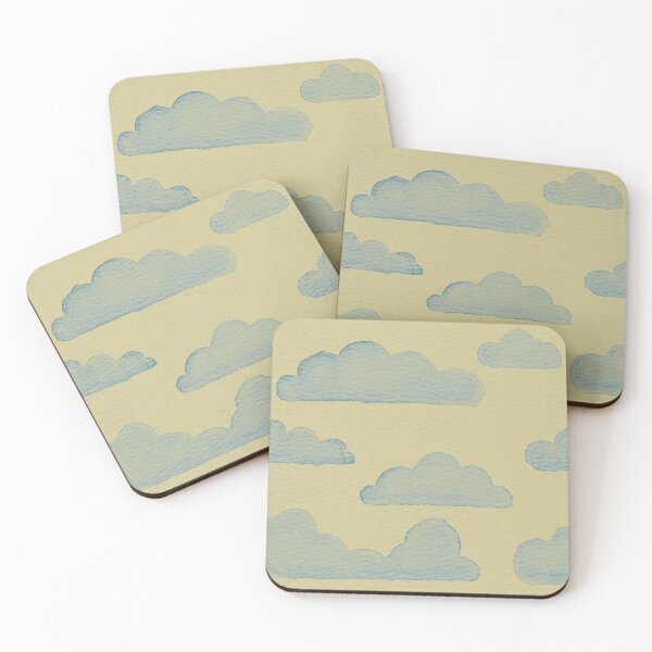 Item preview, Dreamtime Clouds Watercolor Pattern - Gold + Peacock designed and sold by Irene Estelle.