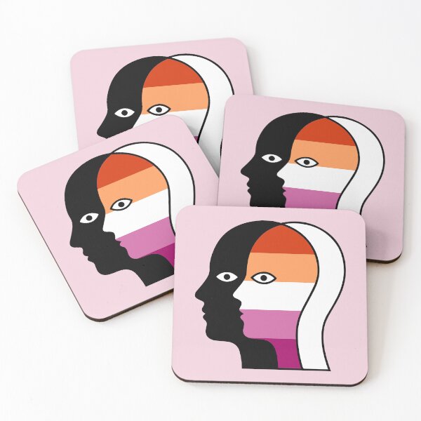 Item preview, Abstract Overlapping Faces - Lesbian Pride Flag Identity Art designed and sold by Cannaxes Studio.