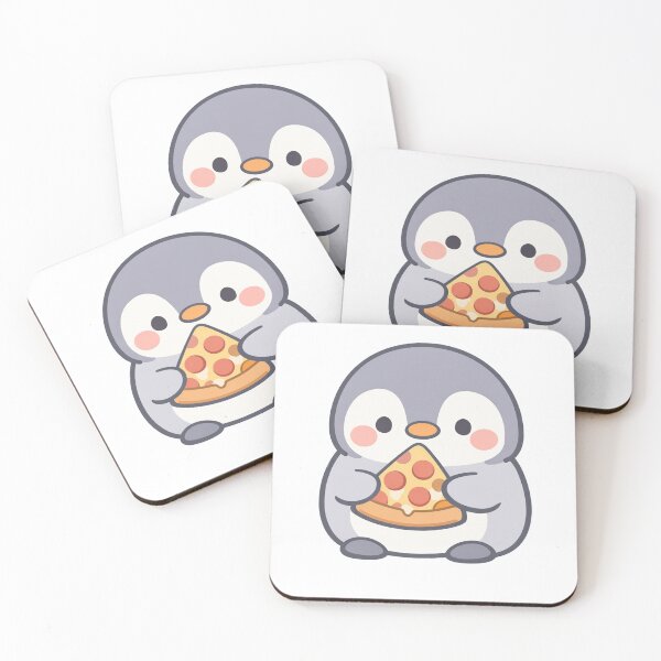 Item preview, Cute Penguin Eating Pizza Slice Kawaii Chubby Baby Penguin Holding Pizza Funny designed and sold by Owcomm.