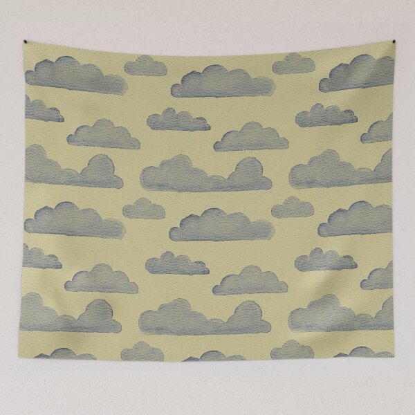 Item preview, Dreamtime Clouds Watercolor Pattern - Gold + Dusk designed and sold by Irene Estelle.